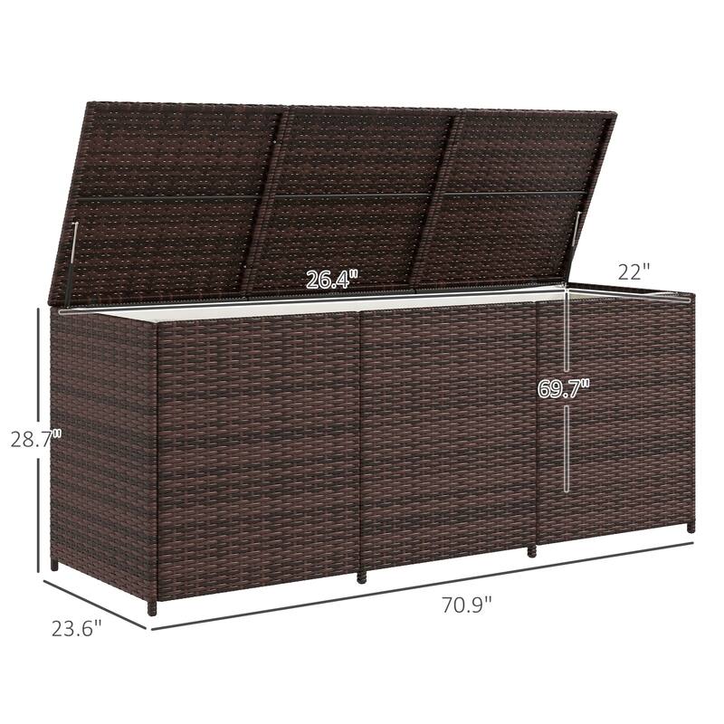Outsunny 175 Gallon Outdoor Storage Box with Inner Liner