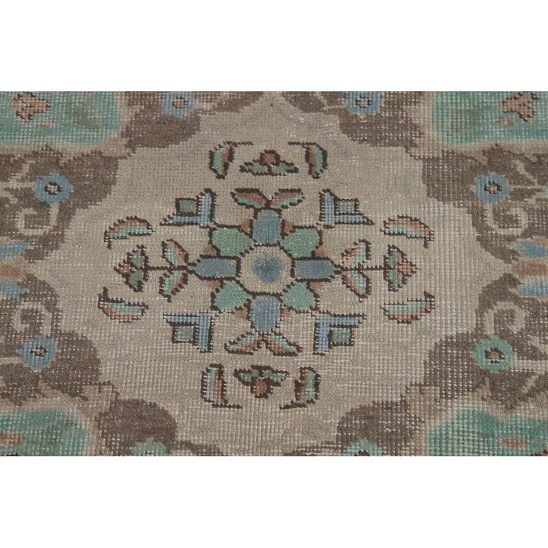 Traditional Tabriz Persian Rug Handmade Oriental Beige Wool Carpet - 8'11"x 11'3"