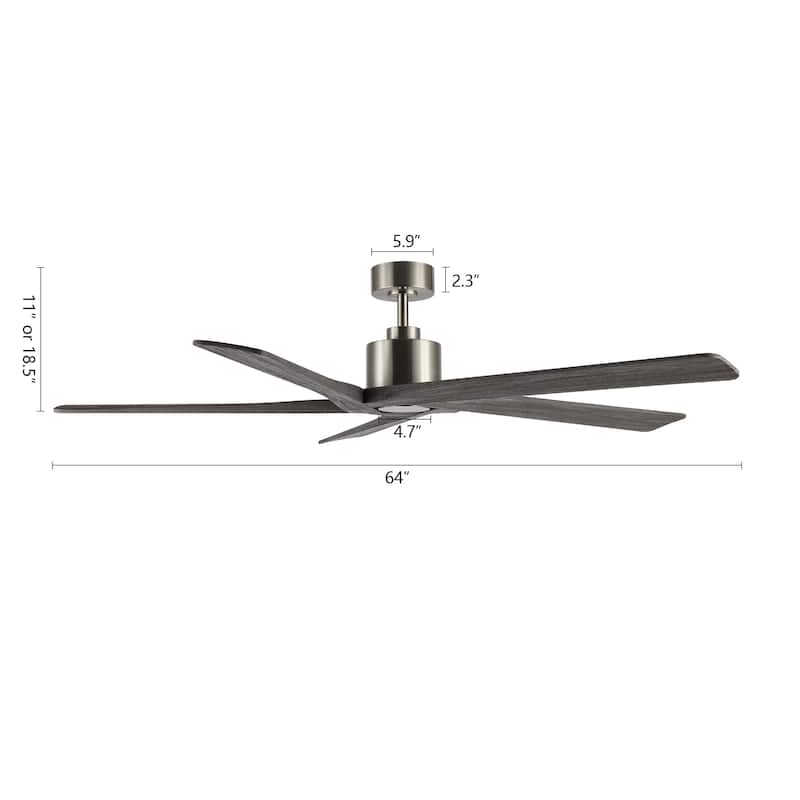 WINGBO 64 Inch DC Motor Indoor Ceiling Fan without Lights - N/A