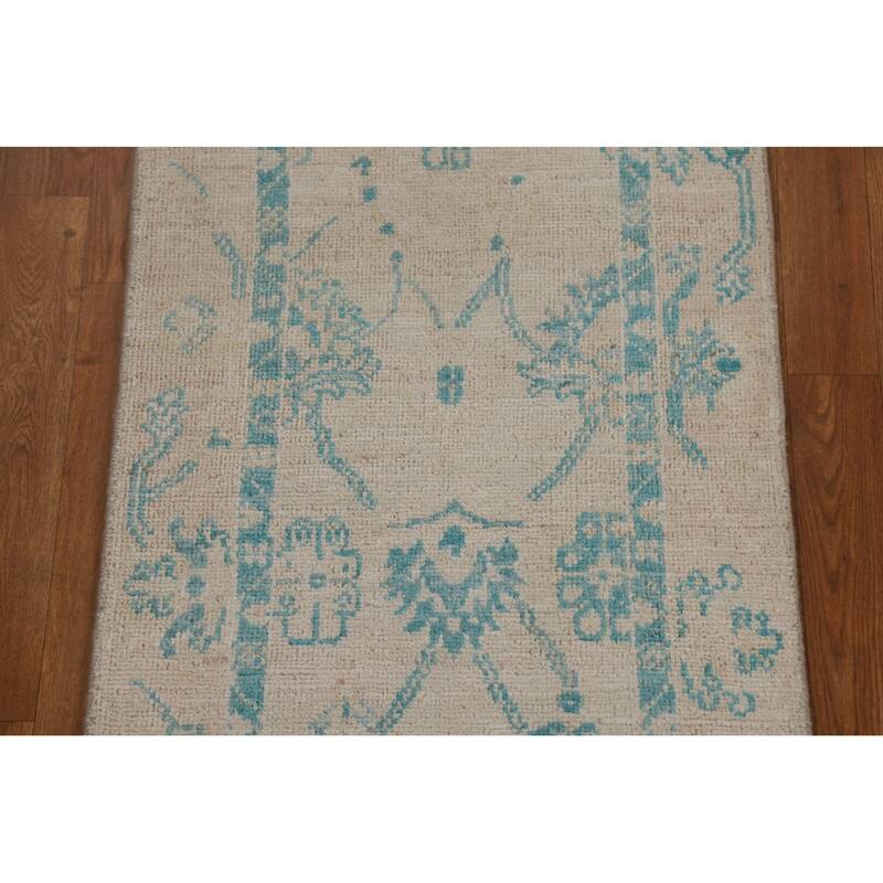 Vegetable Dye Oriental Oushak Turkish Rug Hand-knotted Wool Carpet - 2'0" x 3'10"