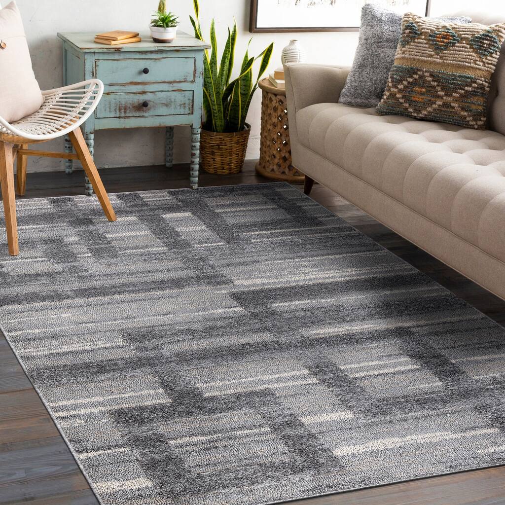 World Rug Gallery Geometric Modern High-Low Area Rug