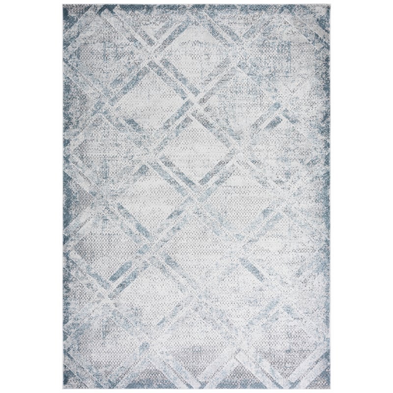 SAFAVIEH Vogue Dollie Modern Trellis Rug - 6'7" Square - Grey/Blue