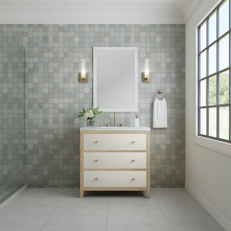James Martin Vanities Celeste 36" Single Vanity, Sunwashed Oak with Embossed Shagreen