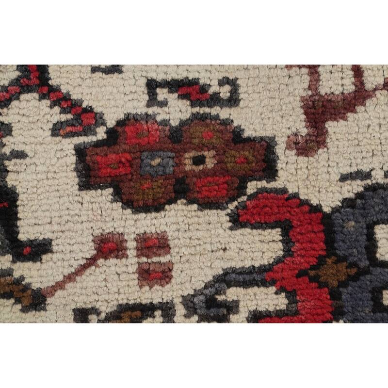 Hand Knotted Oriental 100% Wool Carpet Traditional Medallion Red Heriz Area Rug - 9' 0'' X 6' 8''