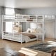 preview thumbnail 2 of 12, White Twin over Full Modern L-shaped Metal Bunk Beds