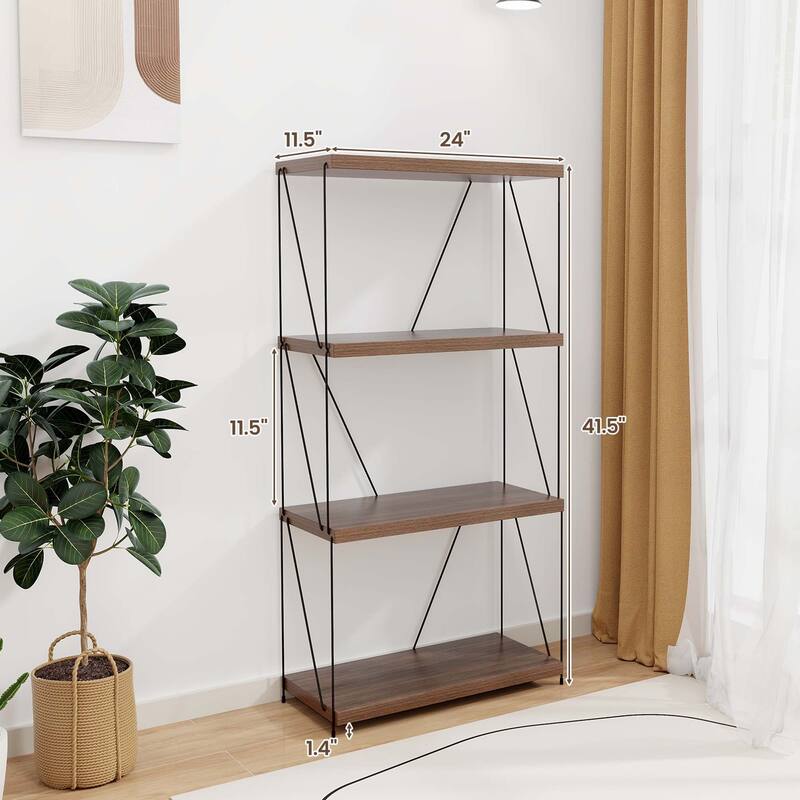 Costway 1/2 PCS 4-Tier Multipurpose Display Rack Freestanding Bookcase