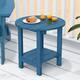 WINSOON Outdoor 2-Tier Plastic Side Table Adirondack Tables - Navy Blue