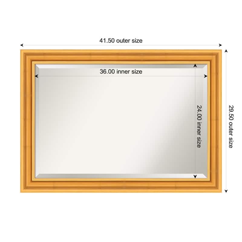 Sierra Beveled Wood Framed Bathroom Vanity Wall Mirror - 42 x 30 in - Sierra Gold