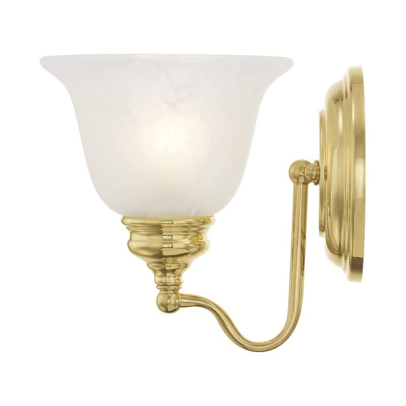 Livex Lighting 1-light Polished Brass Bath Light, 1351-02 - 6.25" W X 7.5" H X 8" EXT