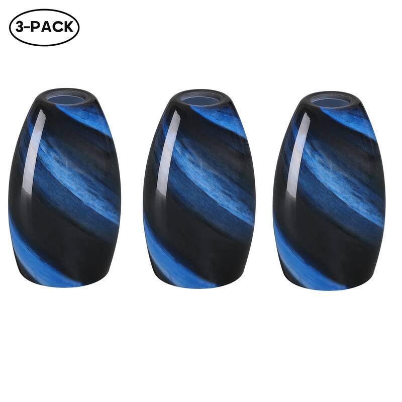 Pendant Shade for Mini Pendant Light Chandelier Ceiling Light Fixture - 3 Pack - Blue and Black