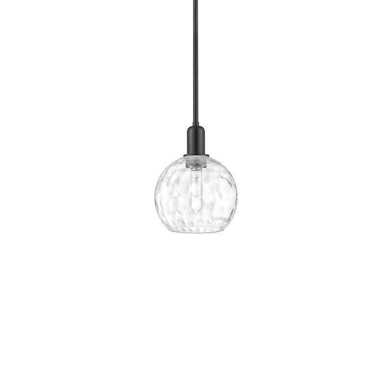 Innovations Lighting 716-1S-11-8 Athens Water Glass Pendant Athens - Matte Black / Clear Water Glass