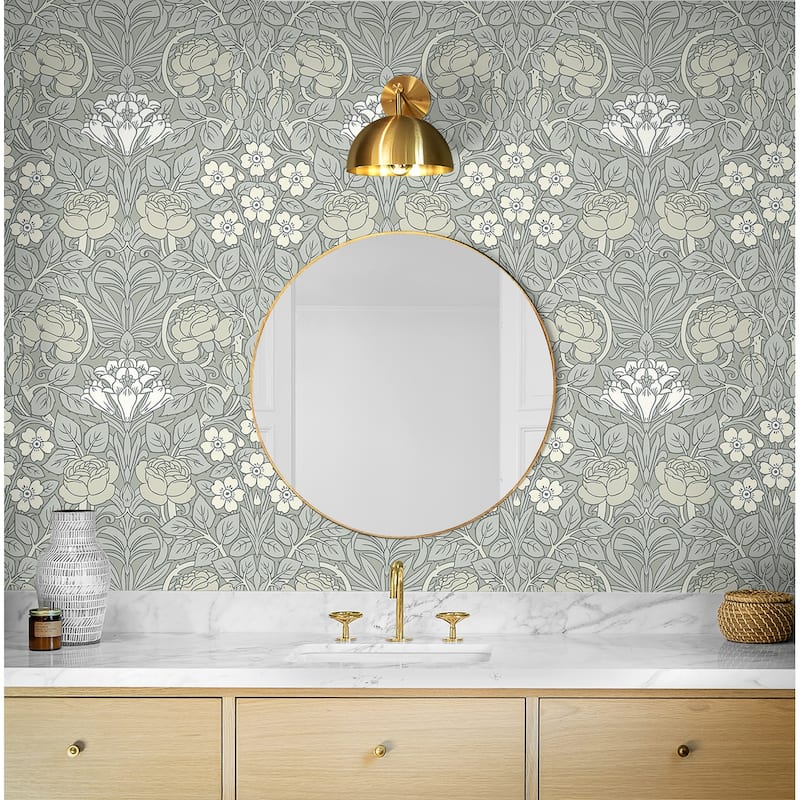 NextWall Vintage Rose Peel and Stick Wallpaper