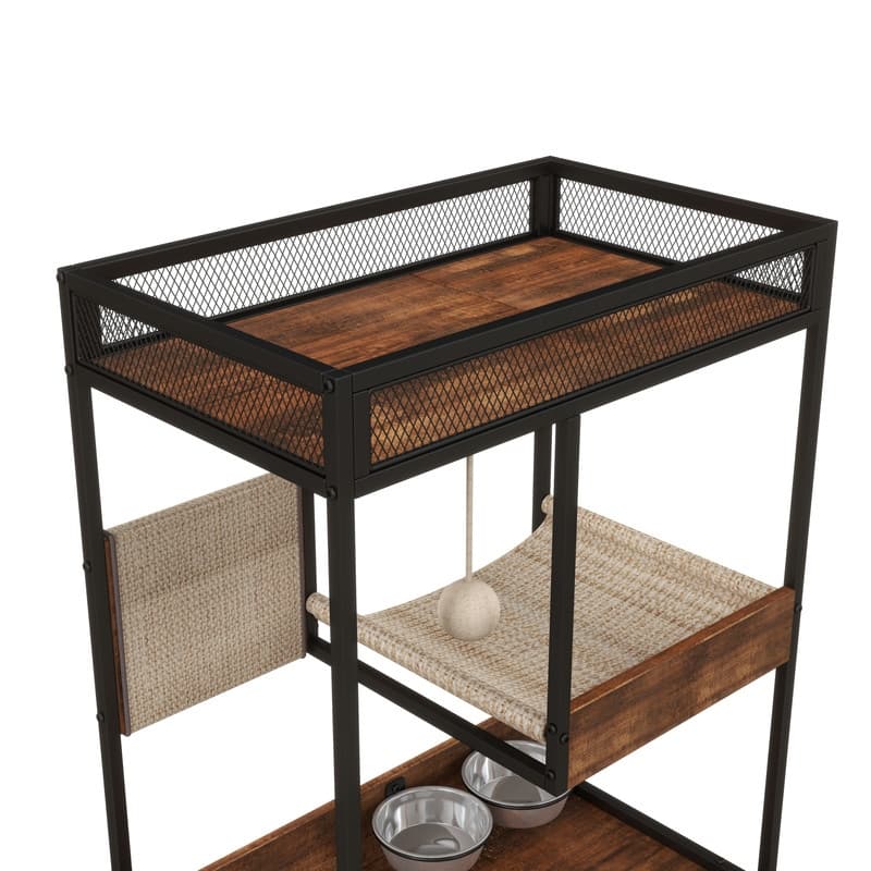 Mieres Cat furniture with Cat Tree Tower, Large Storage Space Cat Furniture, Industrial style Cat Cabinet