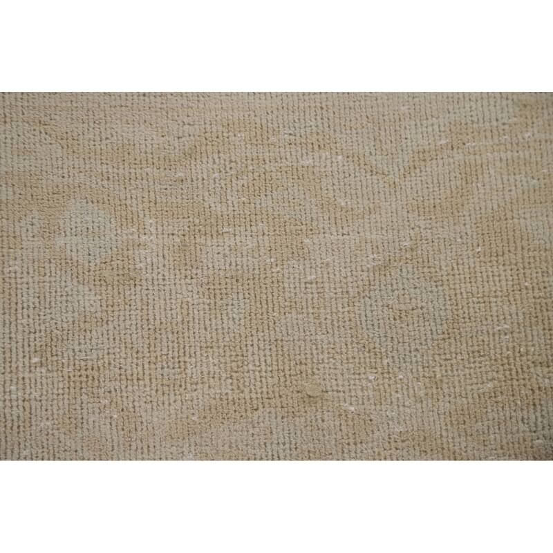 Hand Knotted Oriental 100% Wool Carpet Traditional Distressed Beige & Ivories Kashan Area Rug - 13' 0'' X 9' 4''