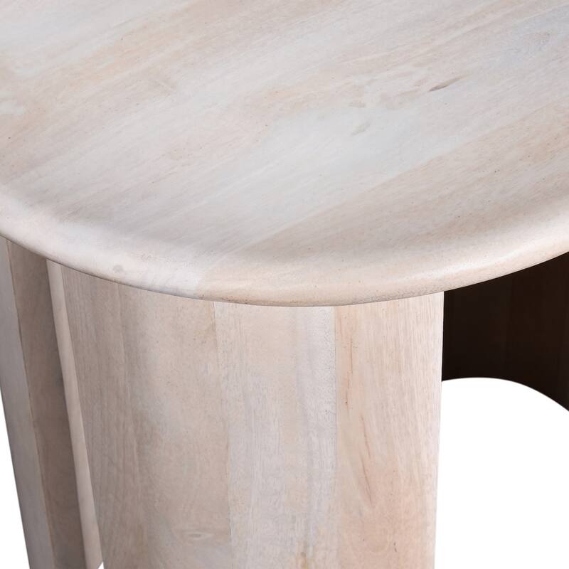 Rustic Oval Side Table, Solid Wood Accent Table