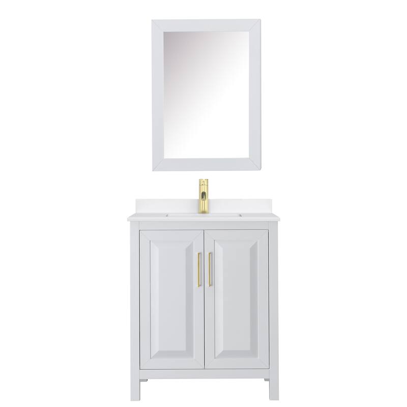 Daria 30-inch Single Vanity, Single Hole Quartz Top, Med Cabinet