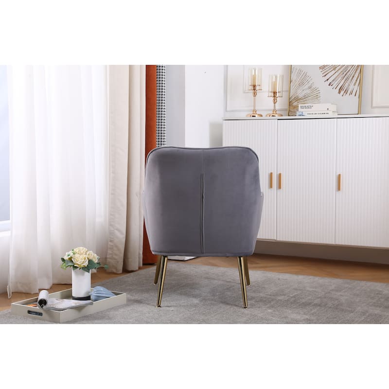 Modern Velvet Easy Assemble Sherpa Armchair for Living Room,Bedroom