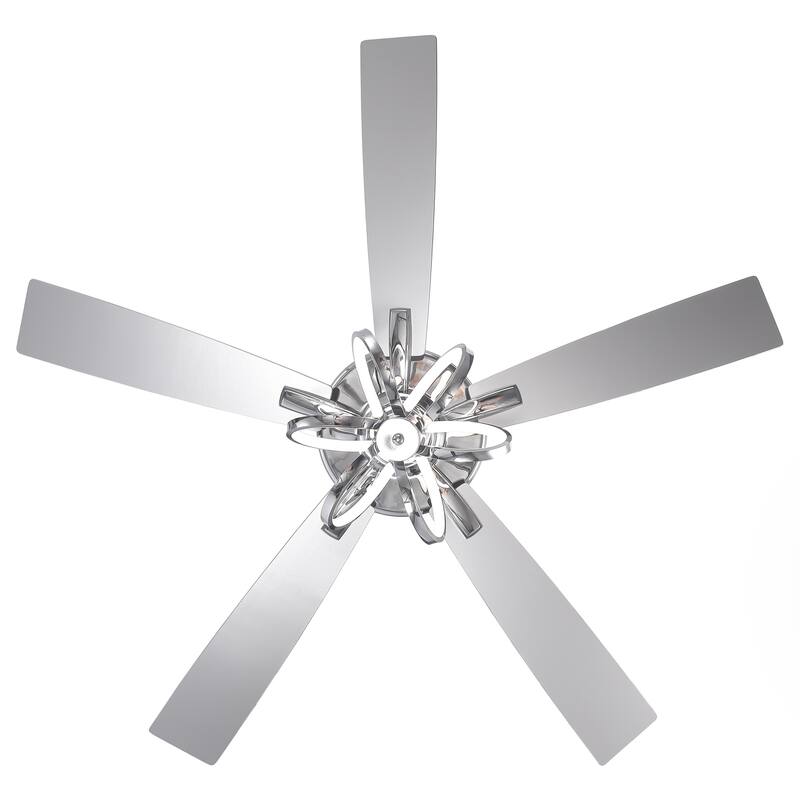 52" Modern Unique Dimmable LED Reversible Motor Ceiling Fan with Light and Remote - 52-inch W*19.3-inch H