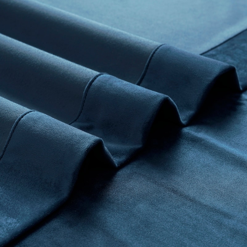 Exclusive Fabrics Basic Deluxe Velvet Room Darkening Curtain Pair - 2 Panels Window Curtains