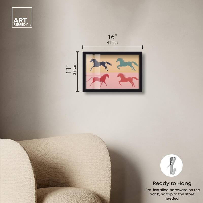 Galloping Quartet Shadowbox by Art Remedy