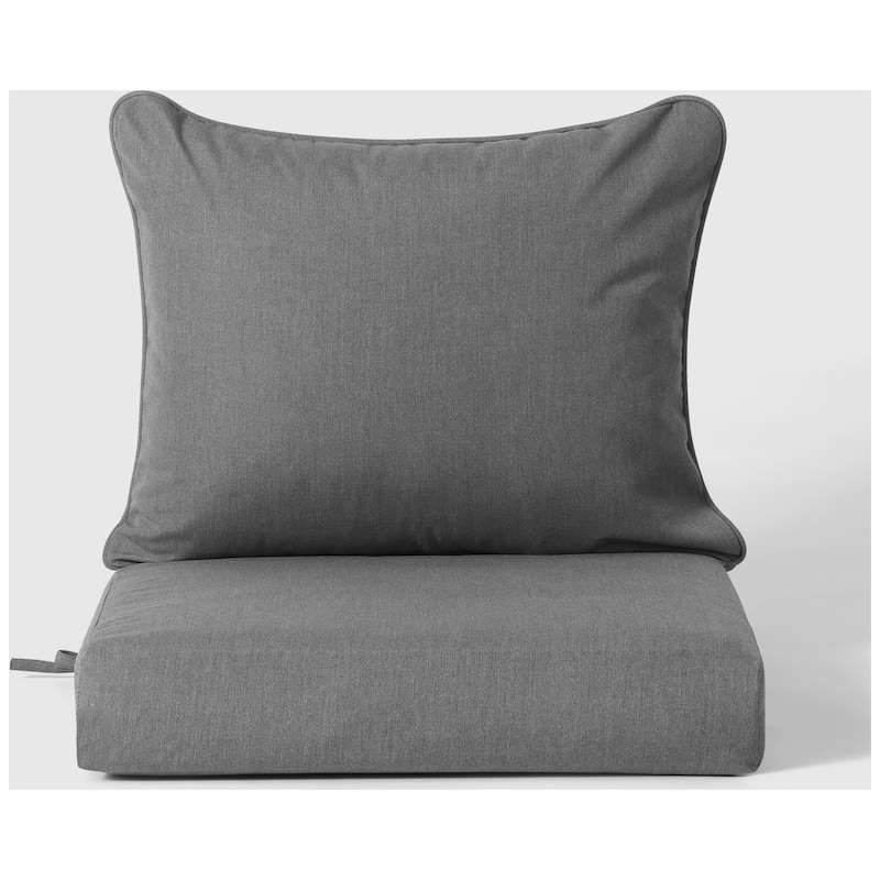 Birchwood All Weather HDPE Outdoor Patio Gray Deep Seating Conversation Set With Cushions (2-Piece)