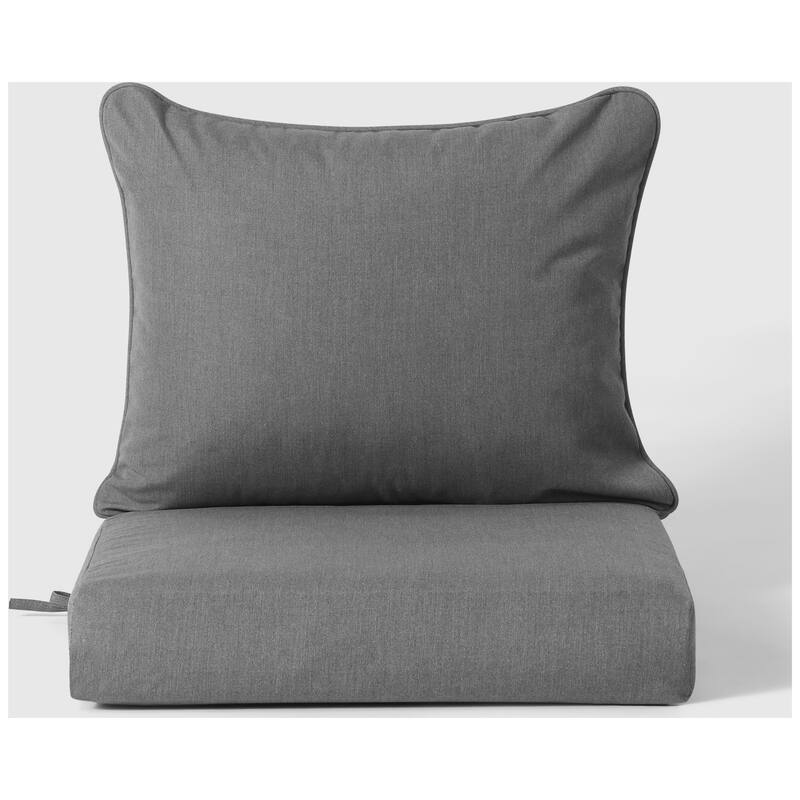 Birchwood All Weather HDPE Outdoor Patio Deep Seating Teak Armless Chair With Cushions (1-Piece)