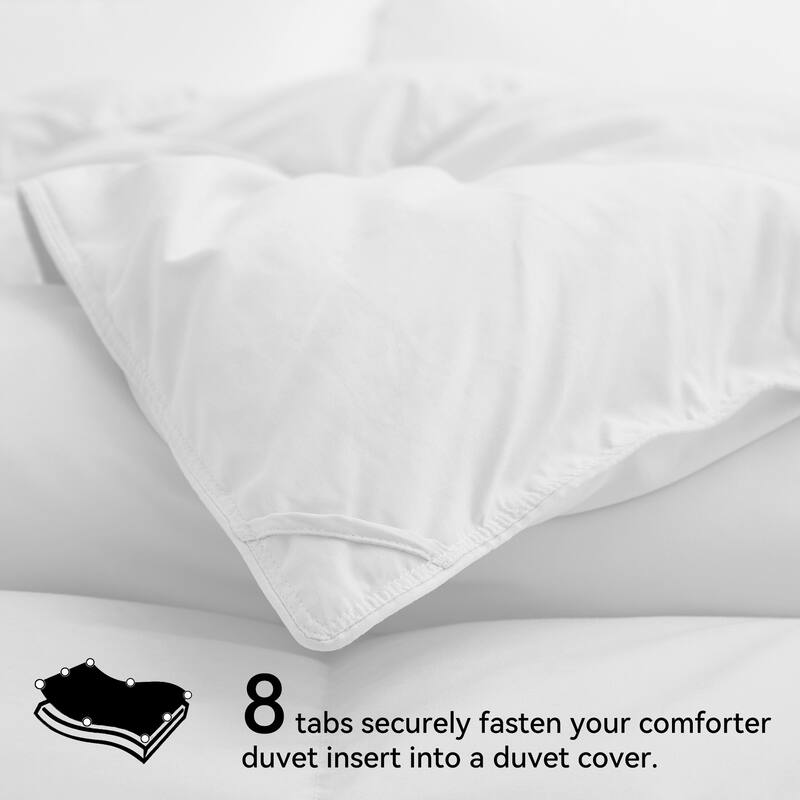All Season Medium to Extra Warmth White Feather Down Comforter Duvet Insert