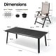 preview thumbnail 24 of 41, 9/11/13-Piece Outdoor Patio Dining Set All-Weather Aluminum Dining Table with Umbrella Hole and Adjustable Folding Chairs