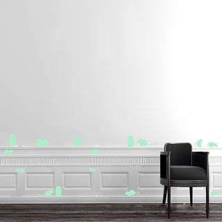 Walplus Peel and Stick Glow In The Dark Mouse Wall Sticker Home Room Decor