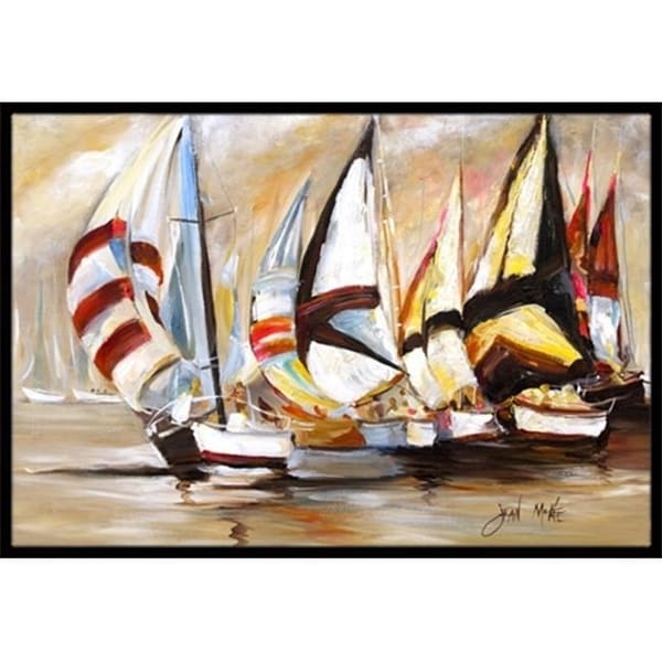 Carolines Treasures JMK1136MAT Boat Binge Sailboats Indoor & Outdoor Mat 18 x 27 in.