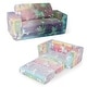 preview thumbnail 3 of 6, 2-in-1 Flip Out Kids Sofa Chair with Detachable Flannel Fabric Cover and Glowing Patterns - 20 x 32 x 16.5 inch (L x W x H)