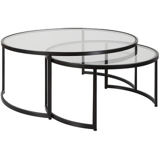 Uttermost 25190 Rhea 42" Diameter Iron and Tempered Glass Nesting