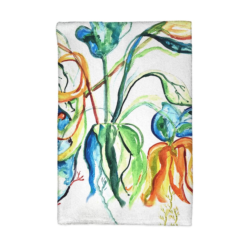 Orange Floral Kitchen Towel - 16x25