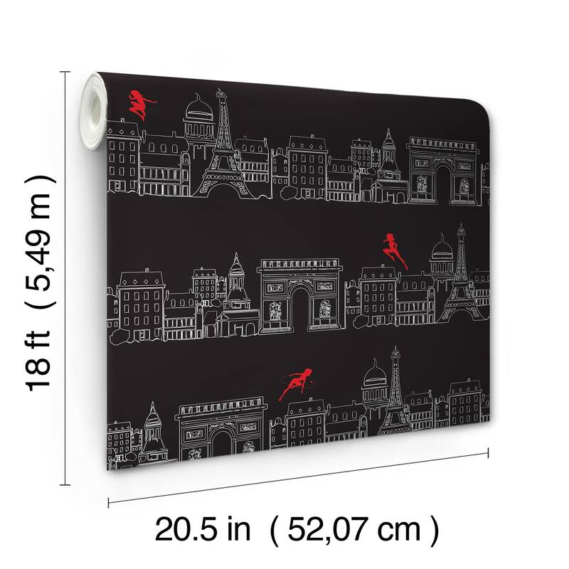 Miraculous Ladybug Charming Paris Black Peel and Stick Wallpaper
