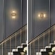 preview thumbnail 7 of 15, Modern Glam Luxury Gold 2-Light Dimmable Wall Sconce Art Glass Bathroom Vanity for Hallway - 4.7" W x 5.9" D x 17.5" H