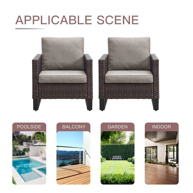 Outdoor Patio Chairs High Back Chair with Cushions