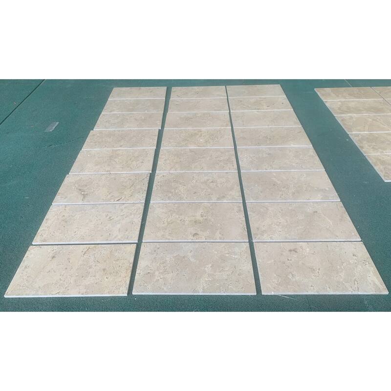 Roomfitters Natural Marble Tile, Honed Finish Stone for Floor and Wall, Genuine Marble, 4-Piece Box, Gold Yellow Beige