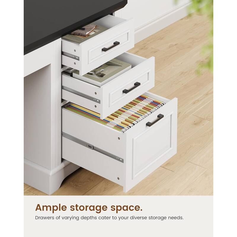 Executive L Shaped Desk Office Desk Drawers Storage Drawers Cabinet