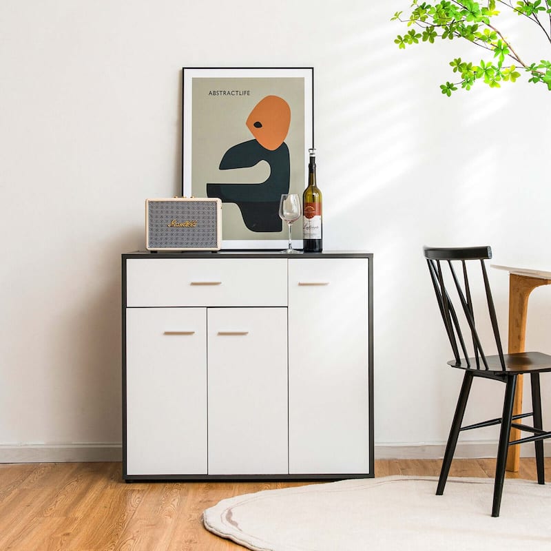 Gymax 3-Door Buffet Sideboard Kitchen Storage Cabinet Console Cupboard