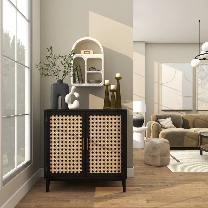 Wooden Geometric Arched 4 Shelf Room Wall Shelf with Varying Block Shapes - Cream or Black - Roche River Decor