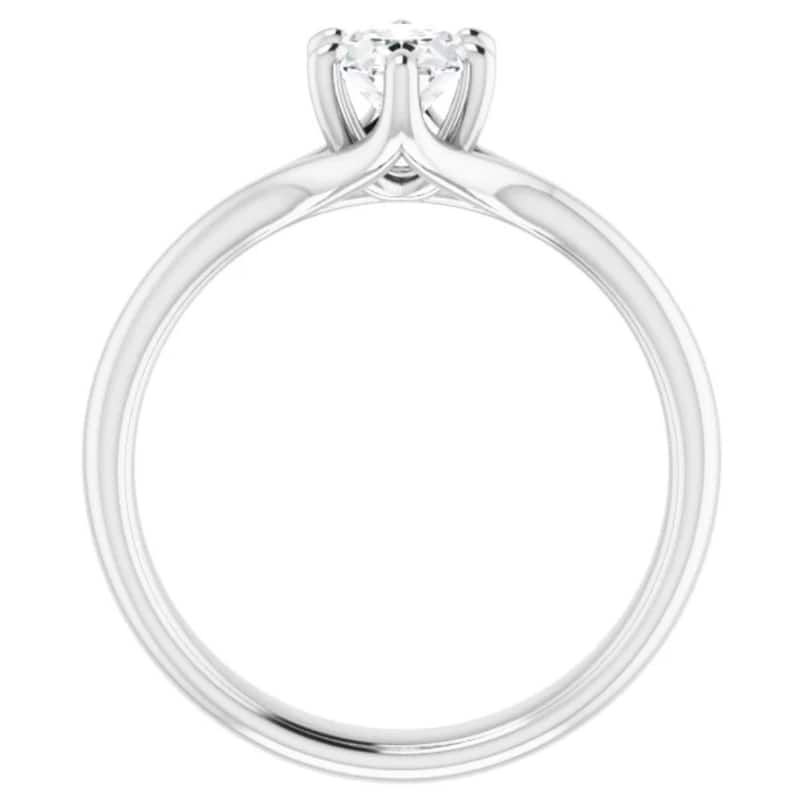 3/4Ct Oval Solitaire Diamond Engagement Ring Lab Grown White or Yellow Gold