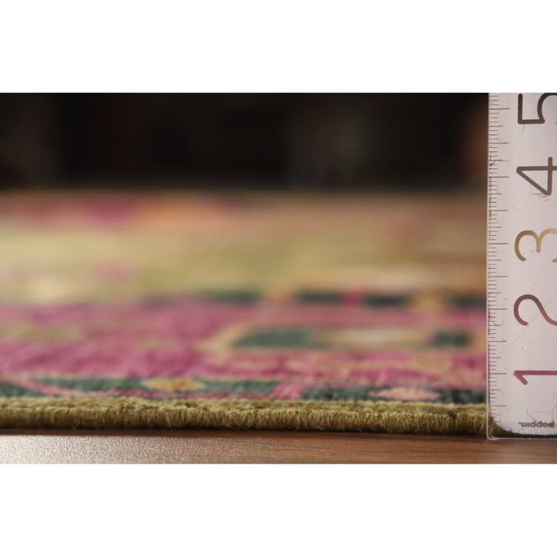 Hand Knotted Oriental 100% Wool Carpet Transitional All-Over Green Oushak Area Rug - 10' 2'' X 8' 3''