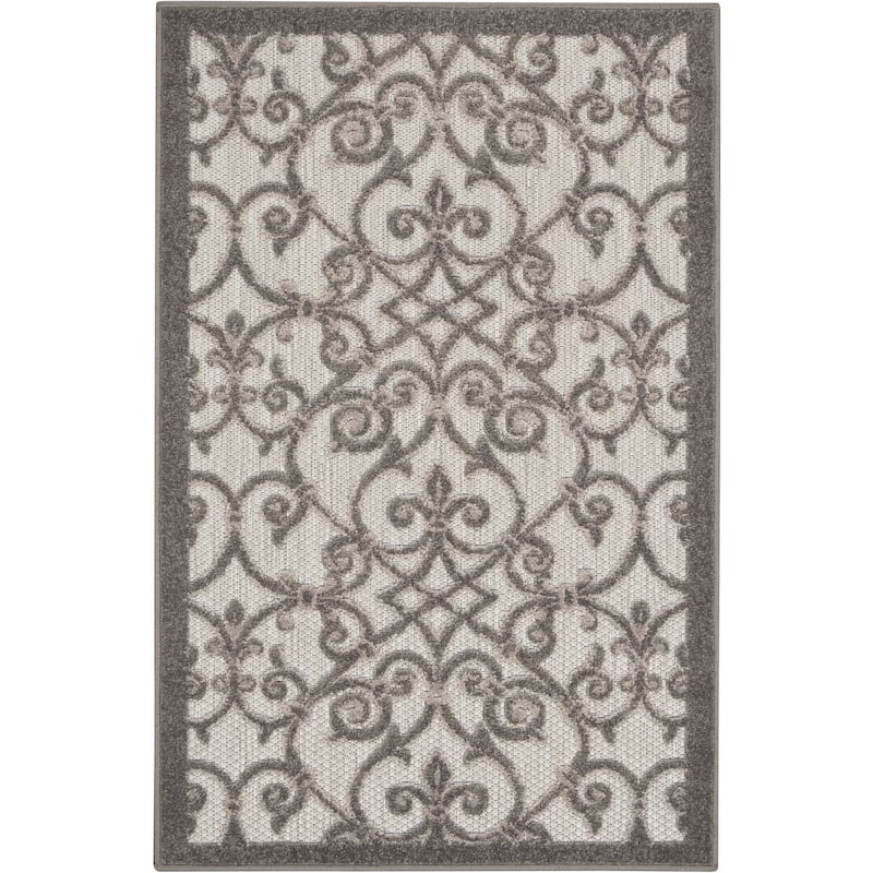 Nourison Alice Indoor/Outdoor Trellis Area Rug - 2'8" x 4' - Grey/Charcoal