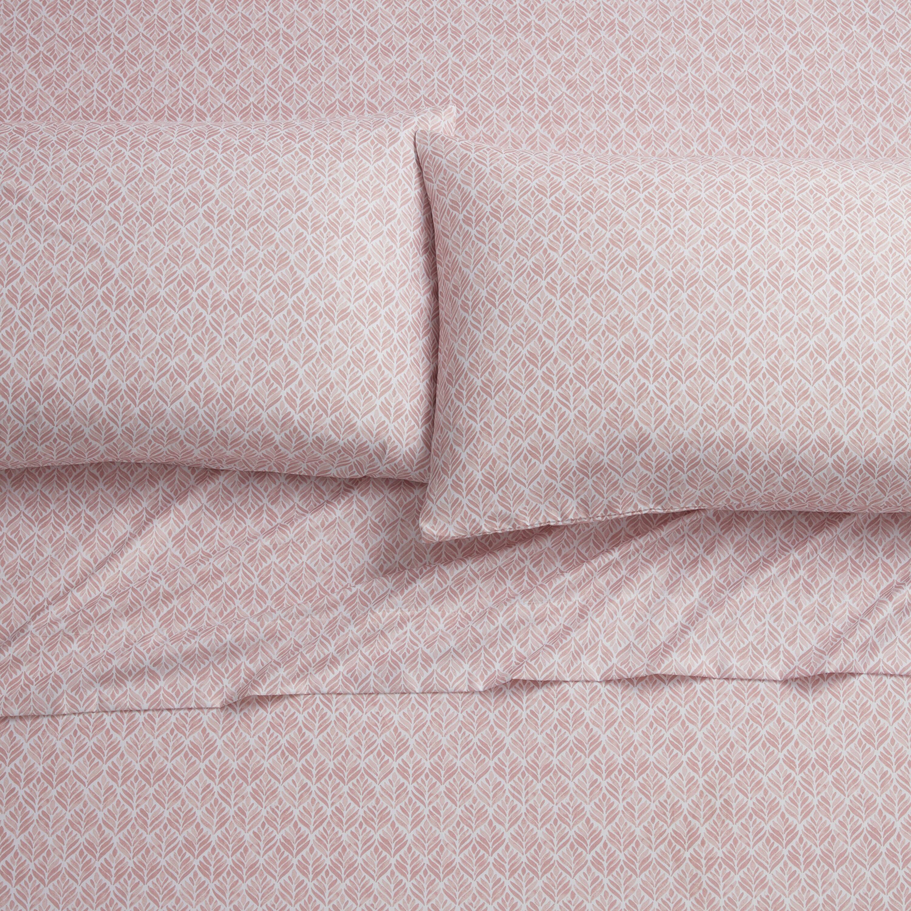 Tahari Home Verne Rose Pink 6Piece Printed Microfiber Bed Sheet Set