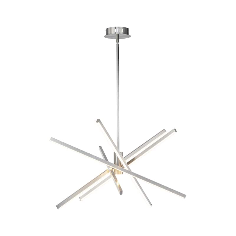 5-Light Modern Sputnik Linear Pendant Lights Integrated LED Kitchen Island Lighting