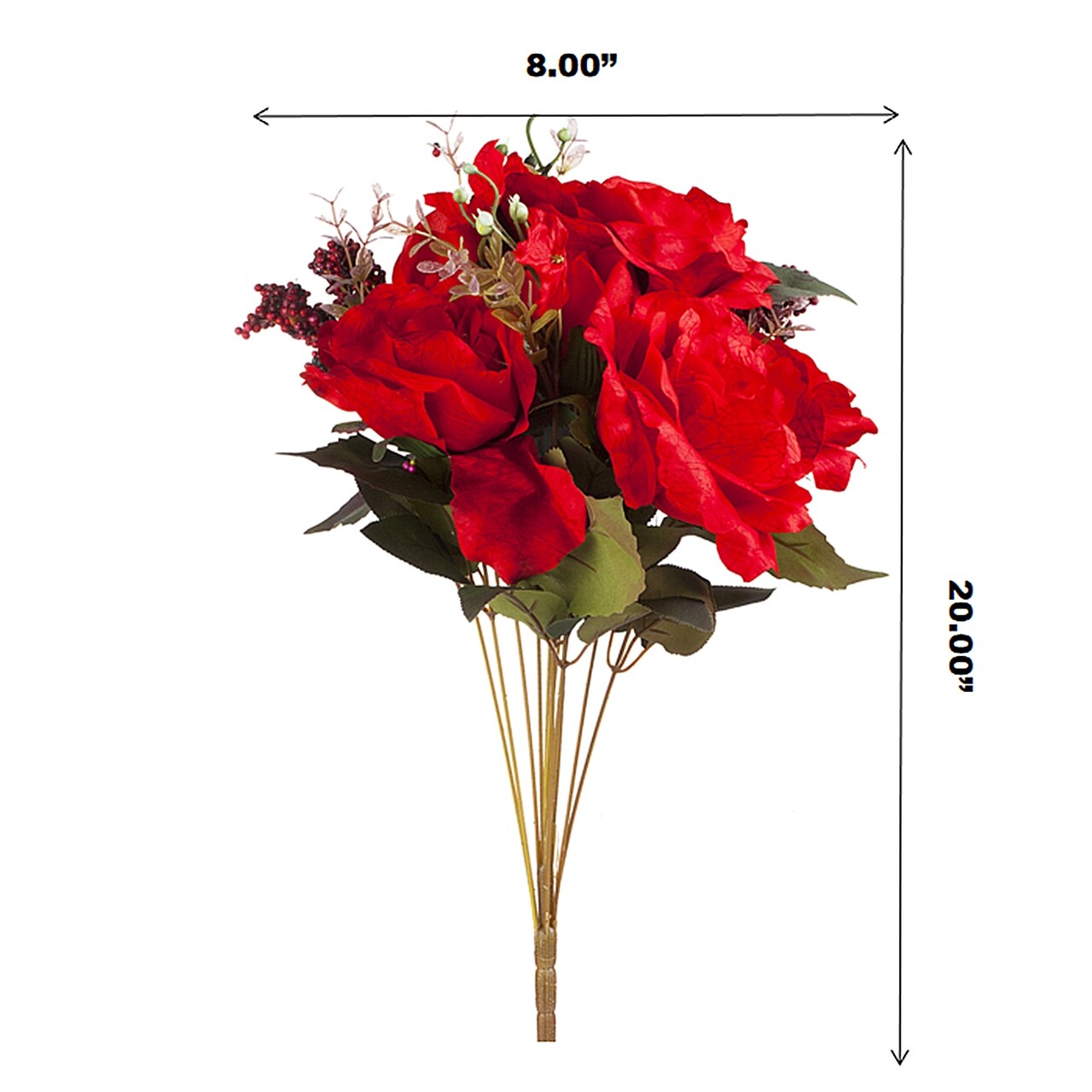 Enova Floral 20 Tall Mixed Artificial Silk Roses Faux Flowers Bush for Home Wedding Office Vase Decoration Beige Enova Floral 20 Tall Mixed Artificial Silk Roses Faux Flowers Bush for Home Wedding Office Vase Decoration Beige