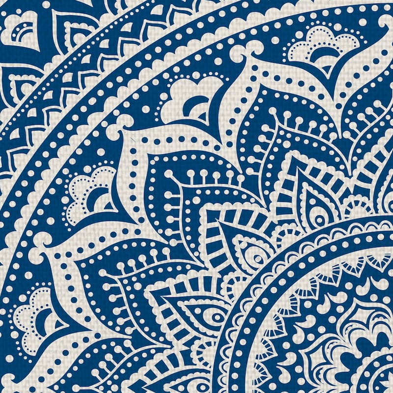 Medallion in Blue by Belle Maison Canvas Art Print