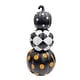 preview thumbnail 12 of 11, Haunted Hill Farm 2.4-Ft. Designer Polka Dot Checkerboard Pumpkin Stack Halloween Decoration