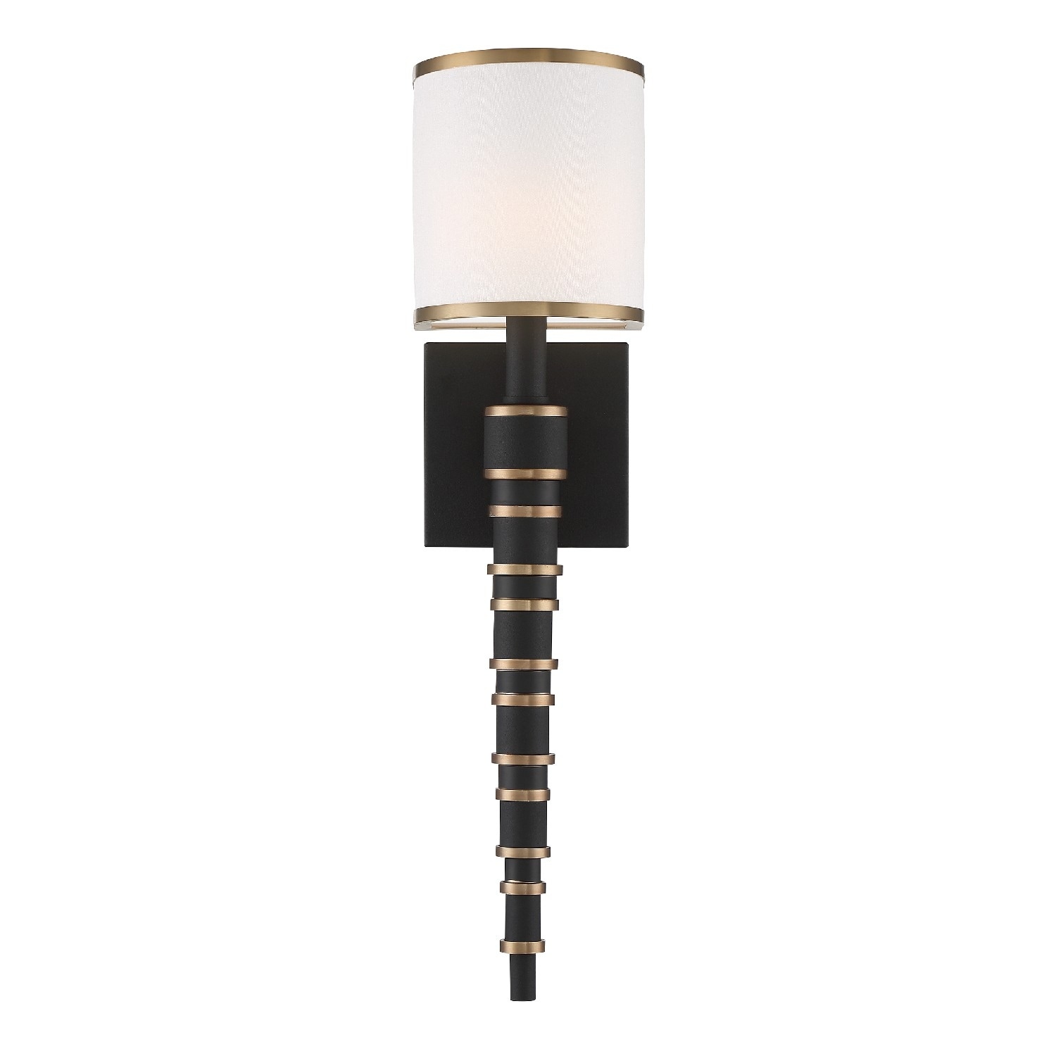 Sloane 1 Light Vibrant Gold & Black Forged Wall Sconce - 5'' W x 20'' H x 3.875'' D