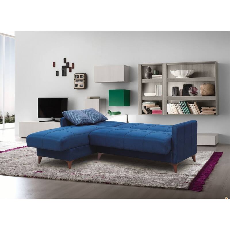 Lolita Fabric Convertible Sleeper Sectional Sofa